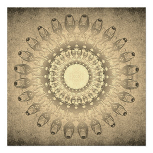 ethnisches Mandala auf Grunge-Hintergrund Poster