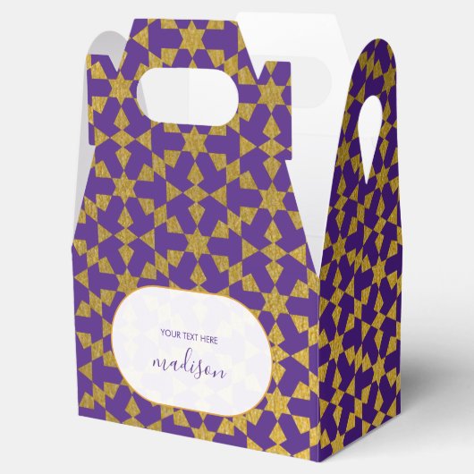 Ethnisches marokkanisches Lila- und Gold-Party Geschenkschachtel (Geöffnet)