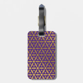 Ethnisches marokkanisches Lila- und Goldmuster Gepäckanhänger (Rückseite vertikal)