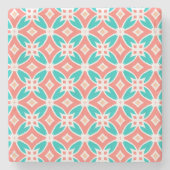 Ethnisches Mehrfarbenmuster Steinuntersetzer (Vorderseite)