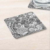 Ethnisches mit Blumeninspiriertes Rechteckiger Pappuntersetzer (angewinkelt)