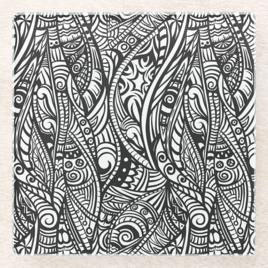 Ethnisches Muster 3 Glasuntersetzer (Vorderseite)