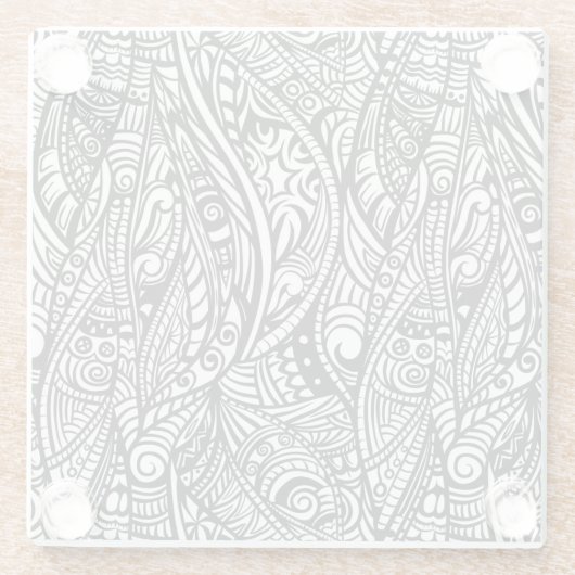 Ethnisches Muster 3 Glasuntersetzer (Rückseite)