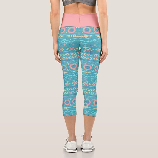 Ethnisches Muster Capri Leggings (Rückseite)