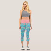 Ethnisches Muster Capri Leggings (Vorderseite)