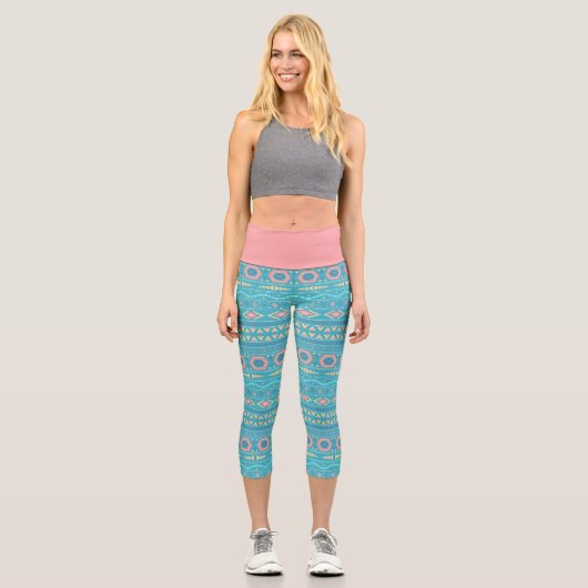 Ethnisches Muster Capri Leggings (Vorderseite)