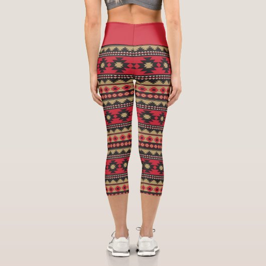Ethnisches Muster Capri Leggings (Rückseite)