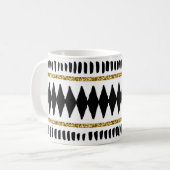 Ethnisches Muster des Black Gold Glitzer Kaffeetasse (Vorderseite Links)