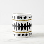 Ethnisches Muster des Black Gold Glitzer Kaffeetasse (Mittel)