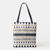 Ethnisches Muster des Black Gold Glitzer Tasche (Rückseite)