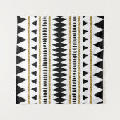 Ethnisches Muster des Black Gold Glitzer Wandteppich (Vorderseite (Horizontal))