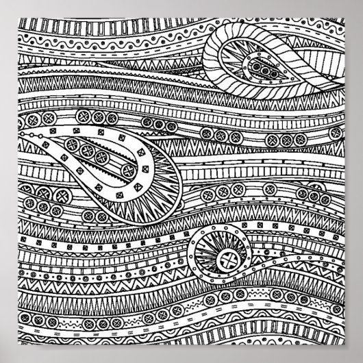 Ethnisches Muster Doodle 2 Poster (Vorne)