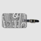 Ethnisches Muster-Gekritzel Gepäckanhänger (Vorderseite (Horizontal))