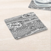 Ethnisches Muster-Gekritzel Rechteckiger Pappuntersetzer (angewinkelt)