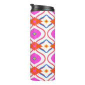 Ethnisches Muster in hellrosa Farbe mit Arabisch, Thermosbecher (Nach rechts gedreht)