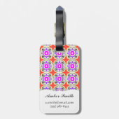 Ethnisches Muster mit marokkanischen Motiven Gepäckanhänger (Rückseite vertikal)