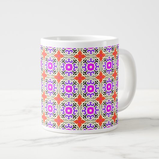 Ethnisches Muster mit marokkanischen Motiven Jumbo-Tasse (Vorderseite Rechts)