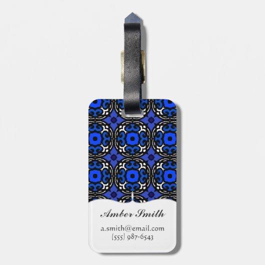 Ethnisches Muster mit türkischen Motiven Gepäckanhänger (Rückseite vertikal)