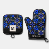 Ethnisches Muster mit türkischen Motiven Ofenhandschuh & Topflappen-Set (Vorderseite)