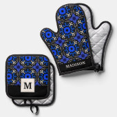 Ethnisches Muster mit türkischen Motiven Ofenhandschuh & Topflappen-Set (Vorderseite/Rückseite)