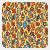 Ethnisches Muster Quadratischer Aufkleber (Vorderseite)