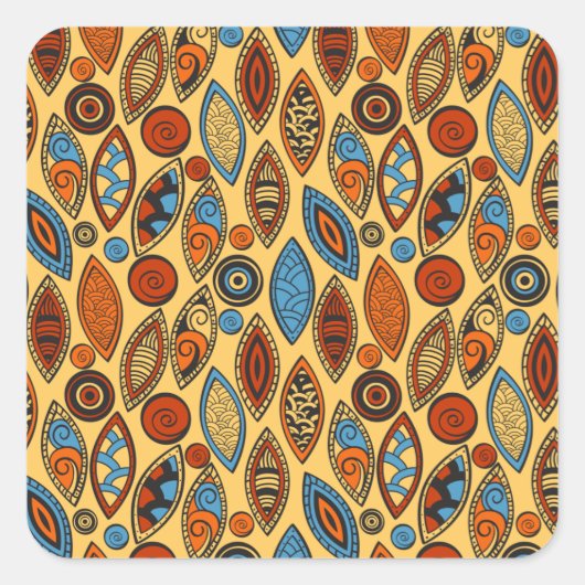 Ethnisches Muster Quadratischer Aufkleber (Vorderseite)