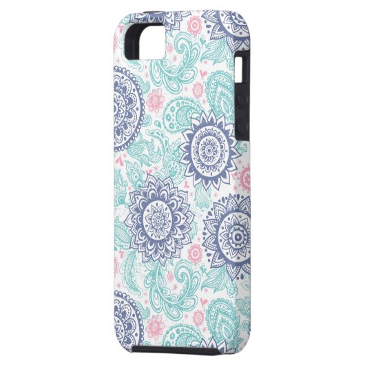 Ethnisches Paisley-Muster Case-Mate iPhone Hülle (Rückseite Links)