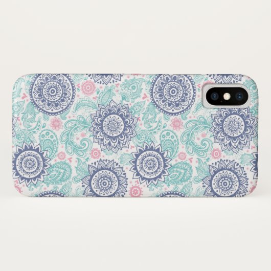 Ethnisches Paisley-Muster Case-Mate iPhone Hülle (Rückseite (Horizontal))