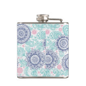 Ethnisches Paisley-Muster Flachmann (Rückseite)