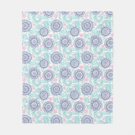 Ethnisches Paisley-Muster Fleecedecke (Vorderseite)