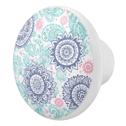 Ethnisches Paisley-Muster Keramikknauf (Rechts)