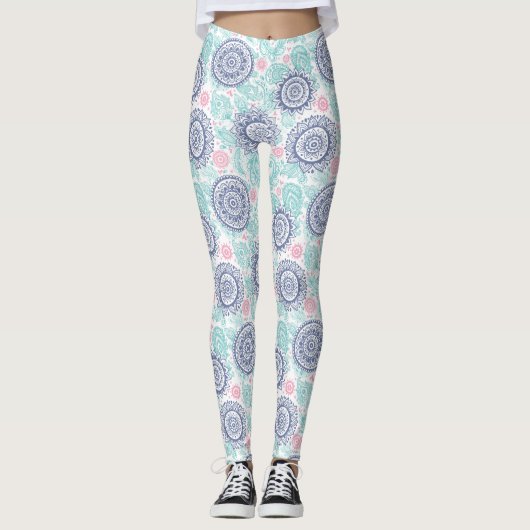 Ethnisches Paisley-Muster Leggings (Vorderseite)