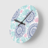 Ethnisches Paisley-Muster Runde Wanduhr (Winkel)