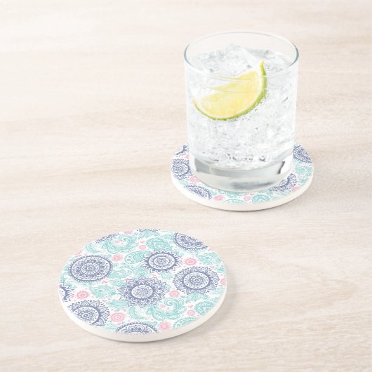 Ethnisches Paisley-Muster Sandstein Untersetzer (Seite)