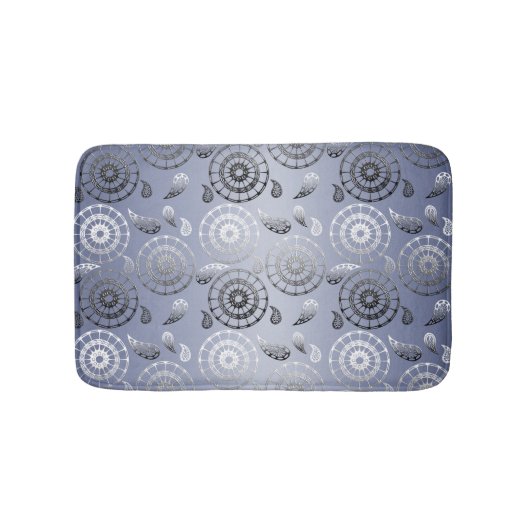 ethnisches poho Paisley-Graumuster Badematte (Vorderseite)