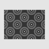 Ethnisches Schwarz-Weiß-geometrisches Muster Seidenpapier (Vorderseite)