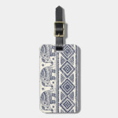 Ethnisches Stammbaum Aztec Elephant Muster Gepäckanhänger (Vorderseite vertikal)