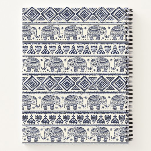 Ethnisches Stammbaum Aztec Elephant Muster Notizblock (Rückseite)