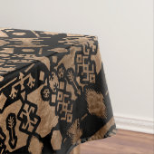 Ethnisches Stammes- Mandala-Schwarzes und Gold Tischdecke (Beispiel)