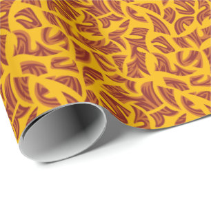 Ethnisches Stammesmuster Orange Braun Gelb Geschenkpapier