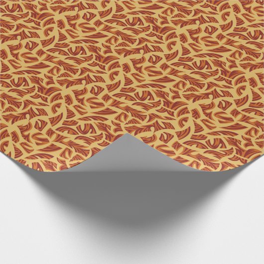 Ethnisches Stammmuster Orange Brown Beige Geschenkpapier (Ecke)