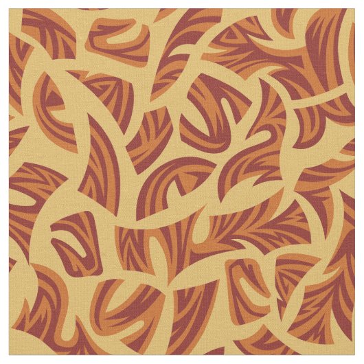 Ethnisches Stammmuster Orange Brown Beige Stoff (Nahaufnahme)