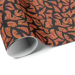 Ethnisches Stammmuster Orange Brown Black Geschenkpapier