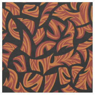 Ethnisches Stammmuster Orange Brown Black Stoff