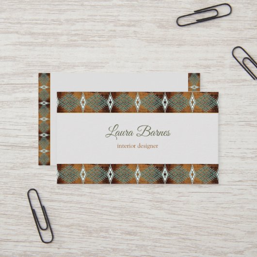 Ethnisches südwestliches Design. Text. Visitenka Visitenkarte (Vorderseite/Rückseite Beispiel)