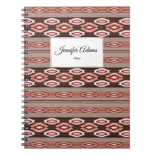 ethnisches südwestliches Muster. Name. Notizblock (Vorderseite)