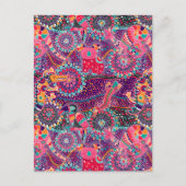 Ethnisches Tiermuster 2 Postkarte (Vorderseite)