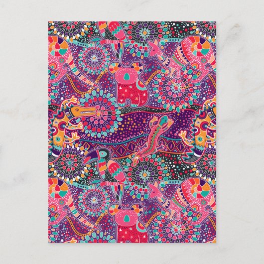 Ethnisches Tiermuster 2 Postkarte (Vorderseite)
