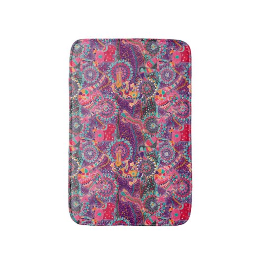 Ethnisches Tiermuster Badematte (Vorderseite Vertikal)