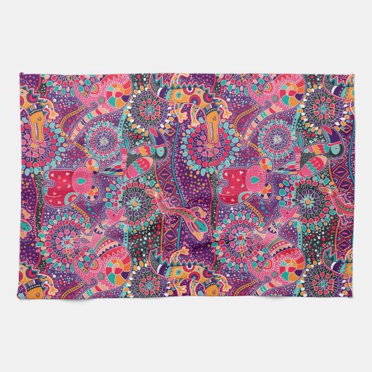 Ethnisches Tiermuster Küchentuch (Horizontal)